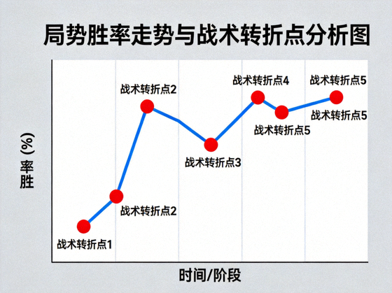 局势胜率走势曲线与战术转折点分析图
